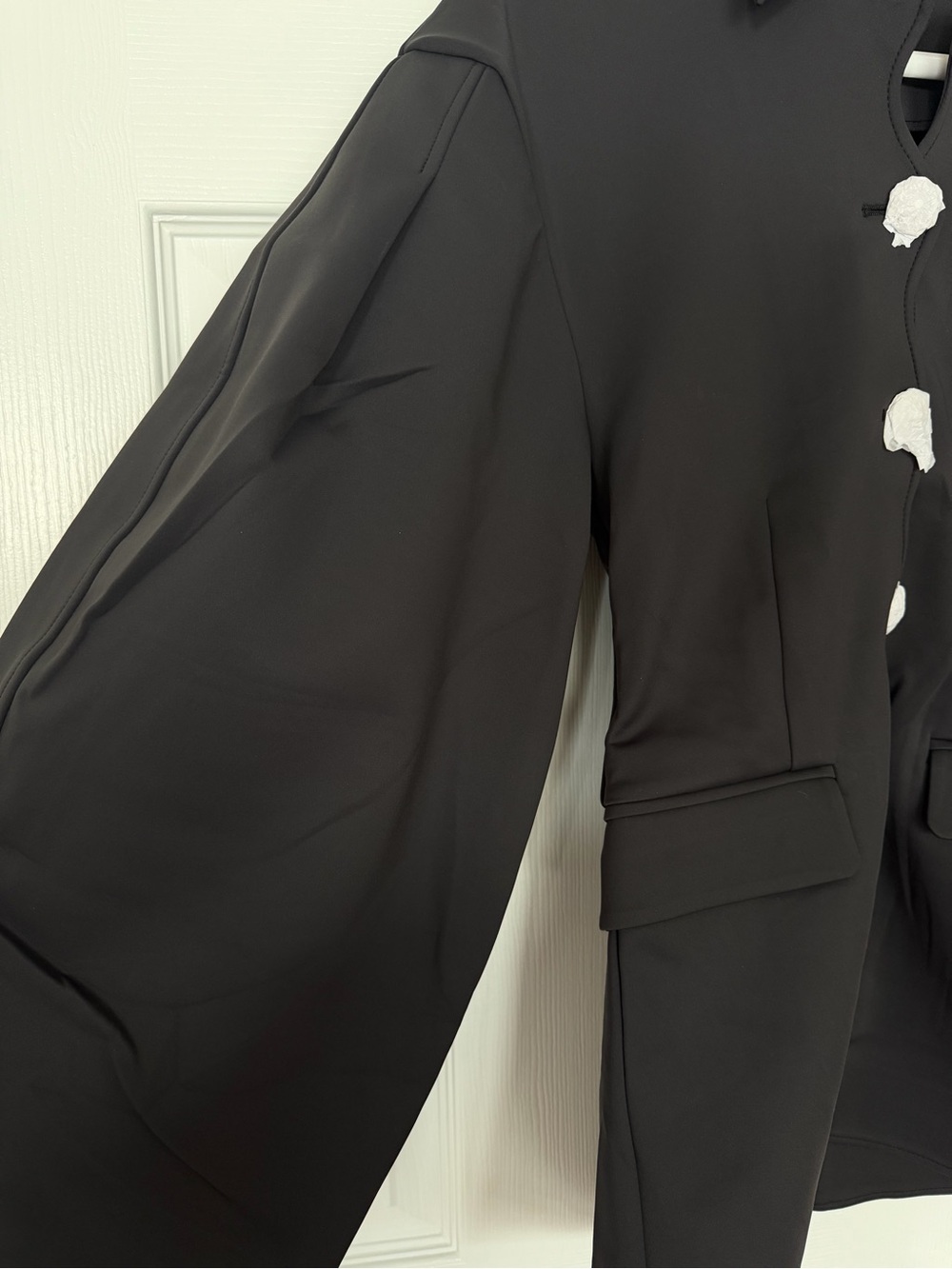 Ganni Women's Black Structured Neoprene Jacket - size 38 - Picture 8 of 12